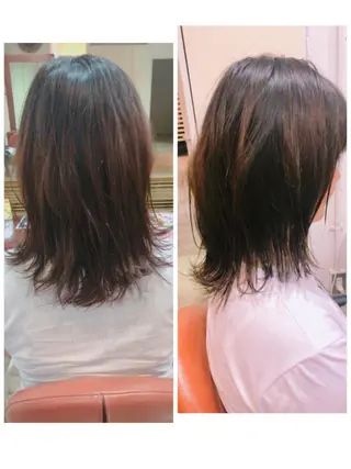 ミディアム 品田 真里のヘアスタイル