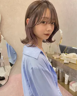 カラー けいし🐬ボブ 美髪縮毛矯正のヘアスタイル