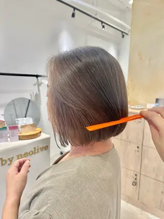 ショート カラー ボブ/美髪矯正 /佐藤　奈巳のヘアスタイル
