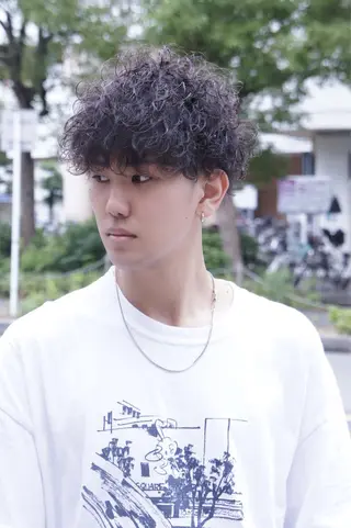 ショート パーマ メンズ HAIR AVENUE benkei 出戸店所属・メンズヘア専門 ウタカユウキのヘアスタイル