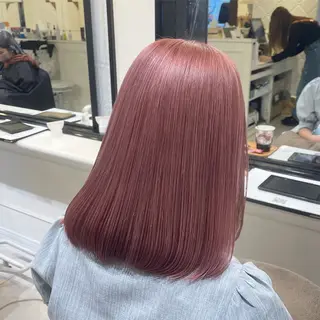 ミディアム カラー 濱田輝レイヤー 韓国風 ハイトーンのヘアスタイル