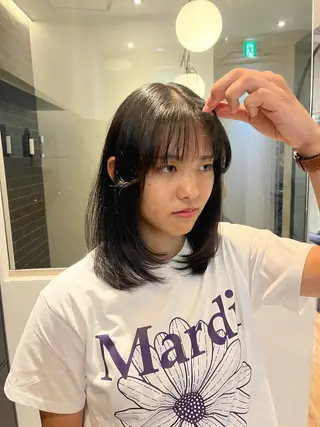 セミロング 森山 葵 ショート×メンズのヘアスタイル