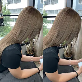 セミロング カラー ヘアアレンジ 色気グレージュ 🤍kosuke🤍のヘアスタイル