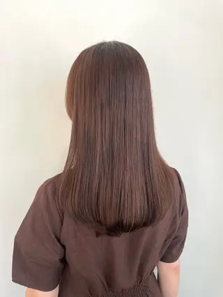 セミロング カラー TIECHEL所属・韓国ナチュラル・ ベージュ/落合夏希のヘアスタイル