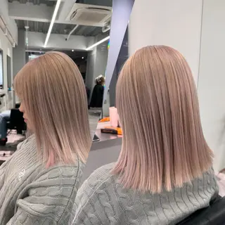 ショート カラー R/🤎 パーマ&ブリーチ🔥のヘアスタイル