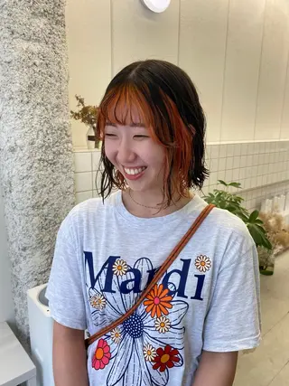 ミディアム カラー NIKO/名古屋/ 伏見/花屋併設のヘアスタイル