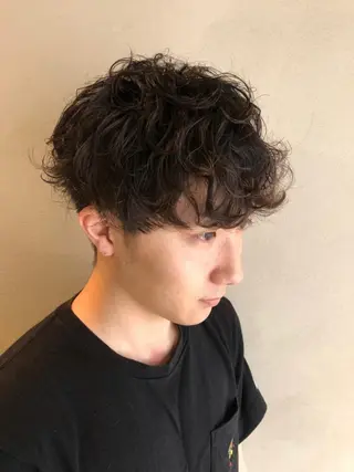 パーマ メンズ 上石神井メンズパーマ 飯田徹のヘアスタイル