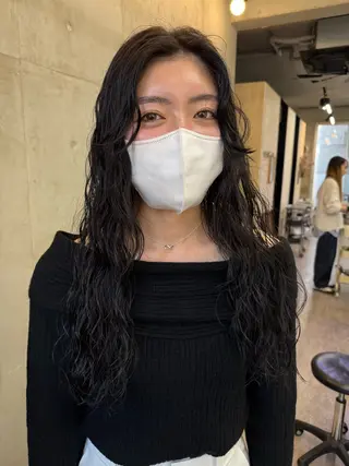 セミロング パーマ SALTWATER AYARIのヘアスタイル