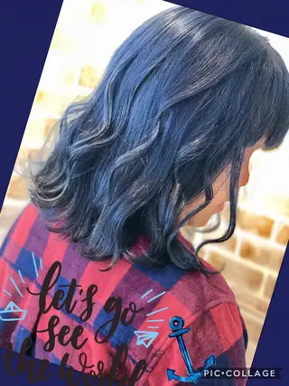 ミディアム カラー 永島 桜のヘアスタイル