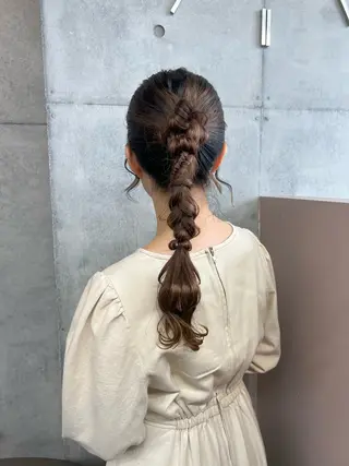 ロング カコ/レイヤーカット ヘアアレンジのヘアスタイル