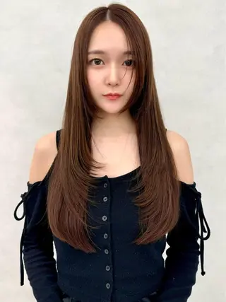 ロング カラー 🇰🇷韓国レイヤー 艶カラー／田川佑紀のヘアスタイル