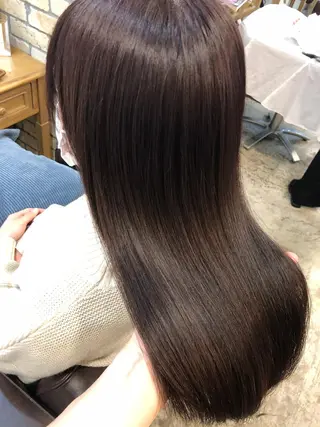 ロング 髪質改善、縮毛矯正 酸性縮毛矯正のヘアスタイル
