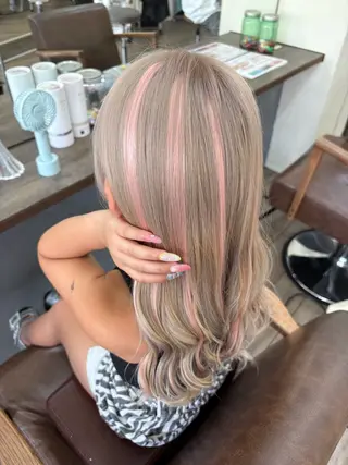 ロング カラー キッズ 黒坂 佳乃のヘアスタイル
