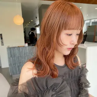 セミロング カラー レイヤーカット/暖色 カラー/mao🎀のヘアスタイル
