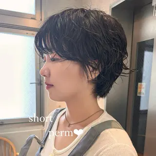 ショート パーマ ショートパーマ✂️ 無料カット🔥すかいのヘアスタイル