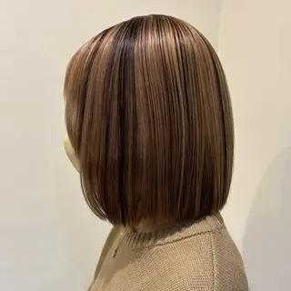 ミディアム 🎀ハイトーン/ 艶カラー/夕月🎀のヘアスタイル
