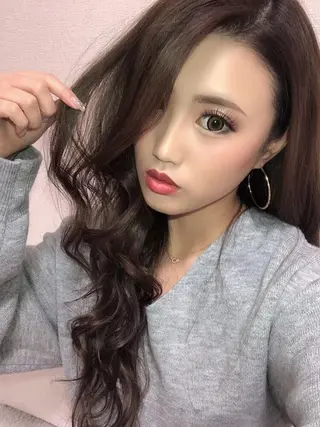 セミロング カラー 西口徒歩20秒　寒色 カラーミディアムヘアのヘアスタイル