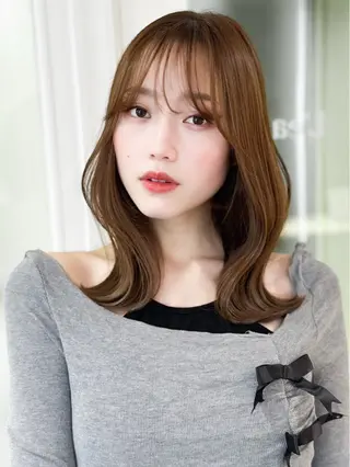 ミディアム 韓国アイドルヘア🤍 nanako🦋のヘアスタイル
