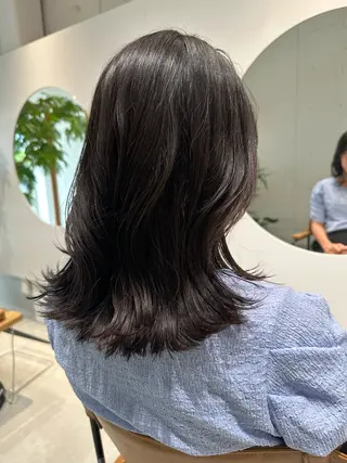 セミロング 野中 久美子のヘアスタイル