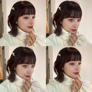 ミディアム 🌷モア 🌷暖色カラー・ボブのヘアスタイル