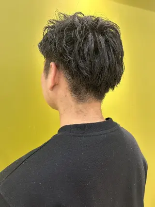 ショート メンズ 婦中／メンズ/パーマ カラー/縮毛/波巻きのヘアスタイル