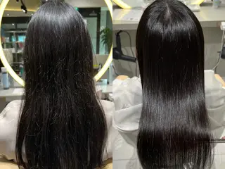 ロング 福岡縮毛矯正✨️ ストレート 向井和輝のヘアスタイル