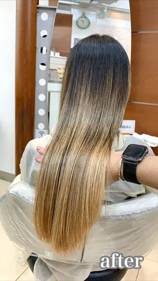 ロング 縮毛矯正/髪質改善 /韓国風　山川春輝のヘアスタイル