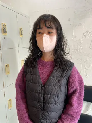 セミロング カラー パーマ satsuki 暖色・ブラウンカラーのヘアスタイル