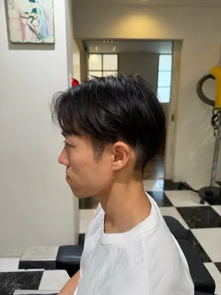 ミディアム メンズ 似合わせカットパーマ 長峯丈士のヘアスタイル