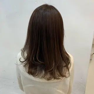 セミロング カラー まろやかカラー🤎 みなとまほのヘアスタイル