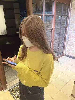 セミロング 🧡ミルクティー/ レイヤー🧡ショウナのヘアスタイル