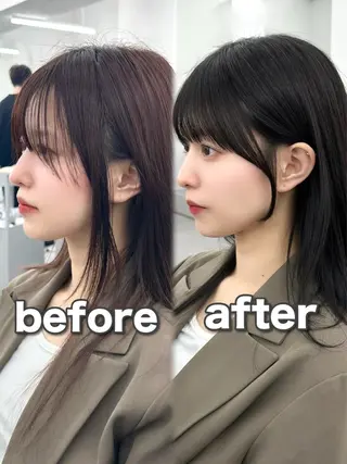 セミロング カラー メンズ 前髪顔まわりカット 🌈中村海聖のヘアスタイル