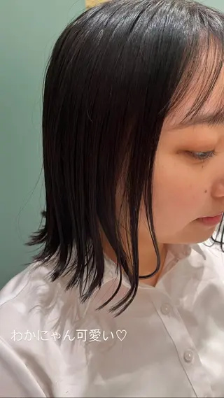 ミディアム カラー 桑原 りゆのヘアスタイル