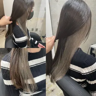 ロング カラー ヘアアレンジ 韓国風レイヤー ハイトーンRYOTAのヘアスタイル