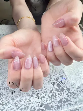 ネイル 💕🐰うさみみ🐰 💕猫と触れ合い✨のネイルデザイン