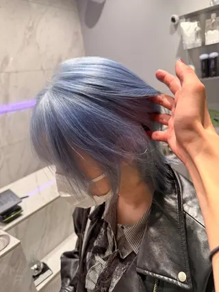 ショート カラー 新宿ケアブリーチ 稲垣颯太のヘアスタイル
