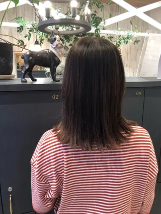 ミディアム 飯田 真季のヘアスタイル