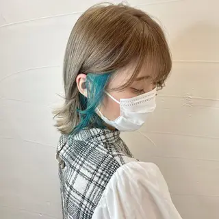 ミディアム カラー 水戸/ブリーチカラー ♠️♠️會澤遼真のヘアスタイル