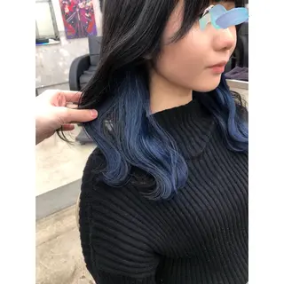 セミロング カラー 推しカラー✨ オタク美容師ユウカのヘアスタイル