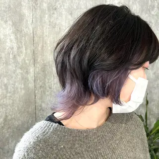 ミディアム カラー ヘアアレンジ TIDEHAIR SHIHOのヘアスタイル