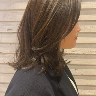 ミディアム カラー 🌱小顔ヘア/ボブ ミディアム/双葉🌱のヘアスタイル