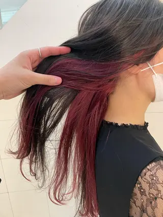 ミディアム カラー ケアブリーチ/ エクステ/レイヤーのヘアスタイル