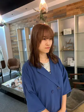 セミロング カラー 髪質改善/ストレート パーマ長久手/ひかるのヘアスタイル