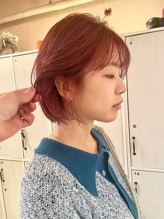 ショート カラー ボブ/レイヤー 山川廉弥のヘアスタイル