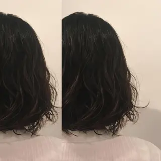 ミディアム パーマ RINA🧤 デザインとボブのヘアスタイル