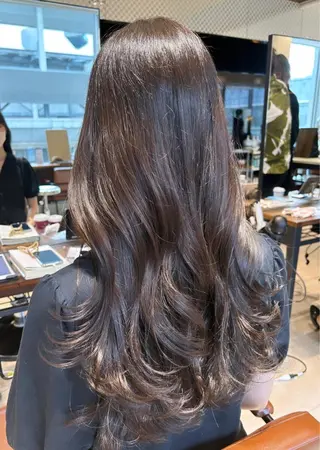 ロング カラー 🍼顔周りカット/ レイヤー/小川華奈のヘアスタイル