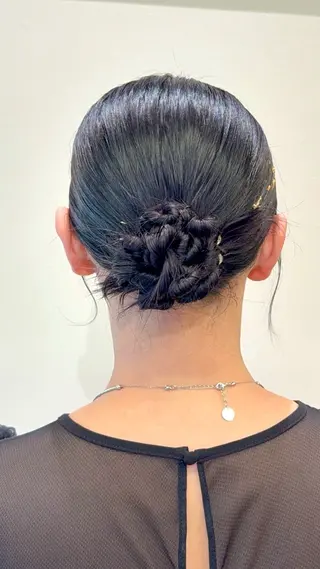 ヘアアレンジ 暖色🧡カラー モデル💖石川町のヘアスタイル