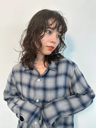 ミディアム パーマ hollo所属・hollo 明治神宮前のヘアスタイル