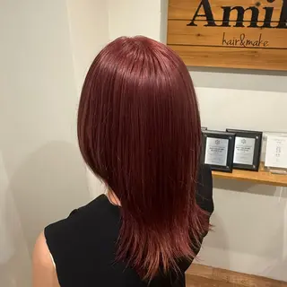 ミディアム カラー AmiLi ニコのヘアスタイル