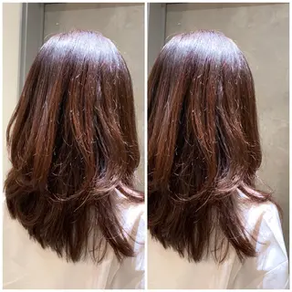 ロング カラー 髪質改善🩵艶髪 ストレート🩵山口のヘアスタイル